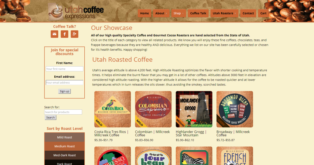 Products   Utah Coffee Expressions  LLC