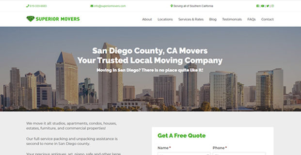 Superior Movers: New Website Launch & Organic Content Strategy Creation